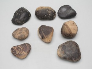 Scorched stones from a shrine garden