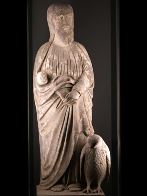 Statue of St. John with a eagle