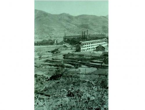 竹ノ久保町高台からのパノラマ（１１枚つなぎ写真中左から８枚目）－淵国民学校方面－