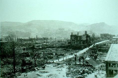 Manzai-machi and environs seen from rooftop of Shinkozen National School