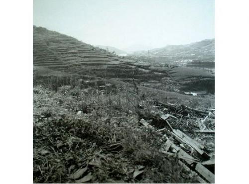 長崎医科大学附属医院裏山からのパノラマ（６枚つなぎ写真中左から１枚目）－長崎港方面－