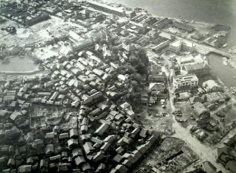 館内町上空から活水高等女学校方面を望む