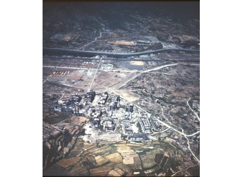 上空から見た長崎医科大学附属医院一帯