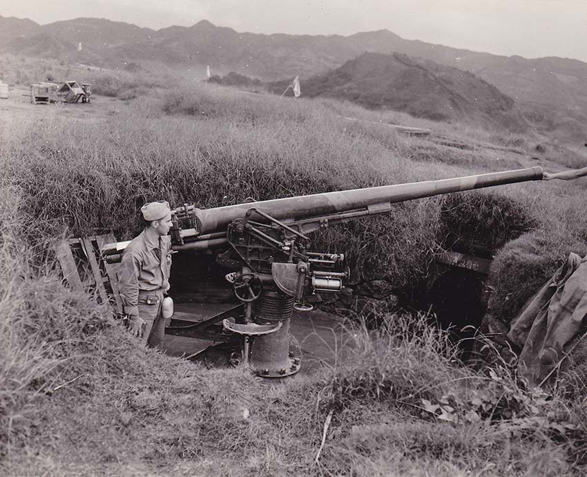 小榊高射砲陣地の八八式七糎高射砲