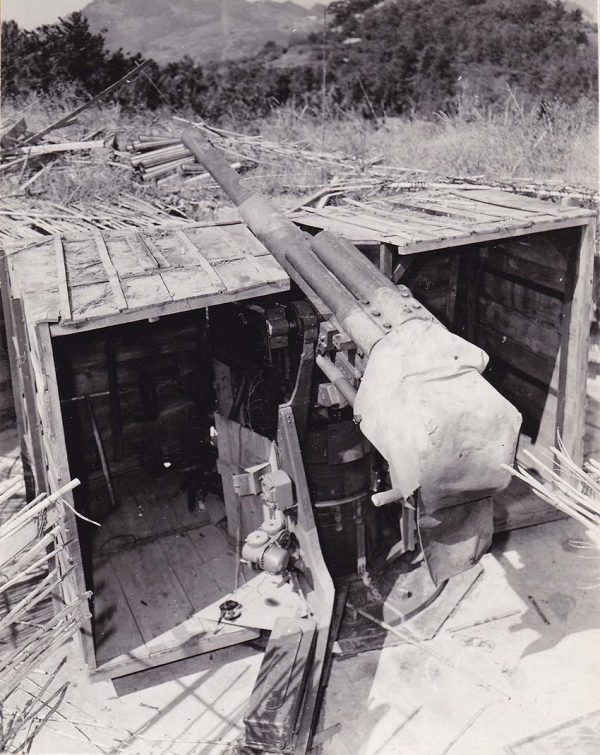 香焼島安保陣地の九九式八糎高射砲