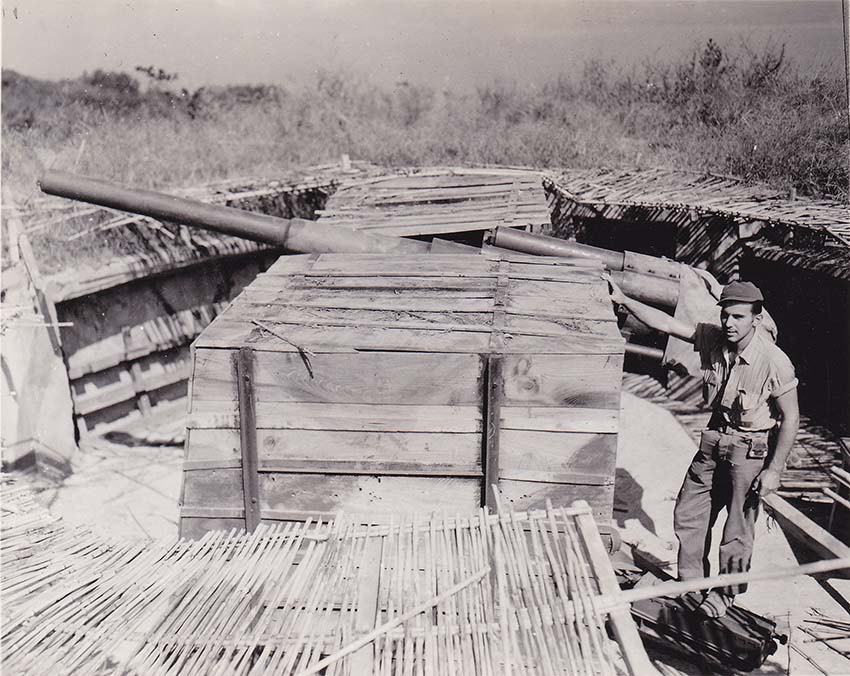 香焼島安保陣地の九九式八糎高射砲