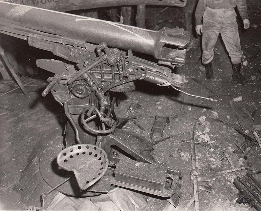 八八式七糎野戦高射砲の基部