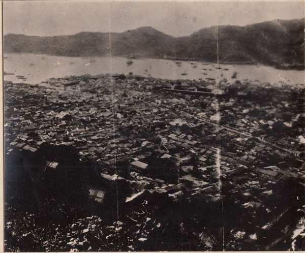 風頭山から見た長崎市街地（被爆前）