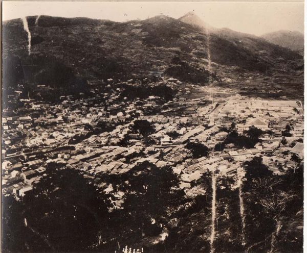 風頭山から見た長崎市街地（被爆前）