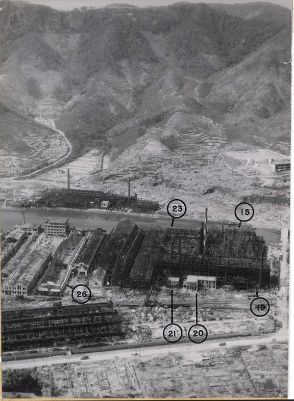 上空から見た茂里町交差点付近