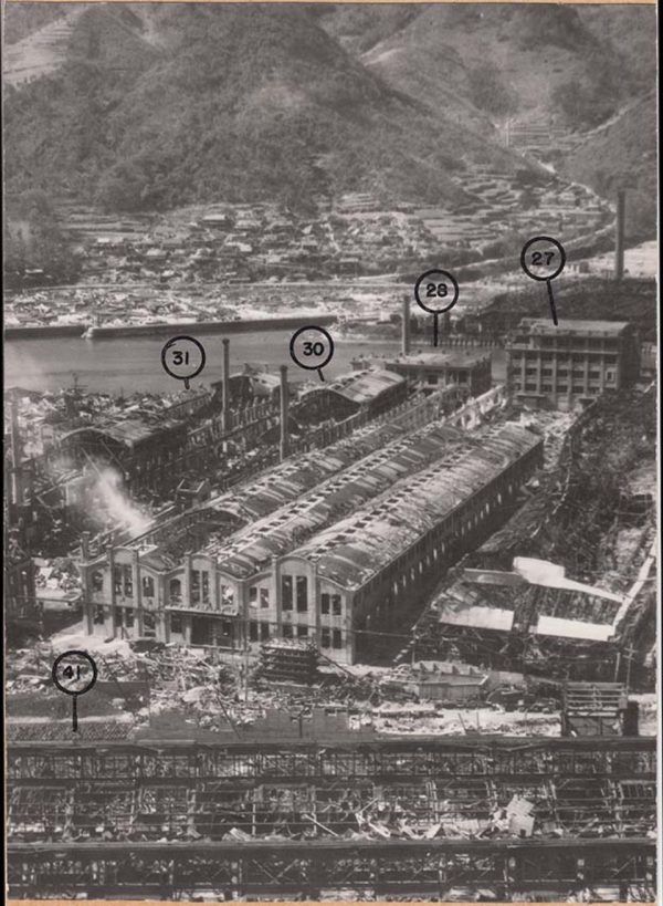 上空から見た三菱長崎兵器製作所茂里町工場