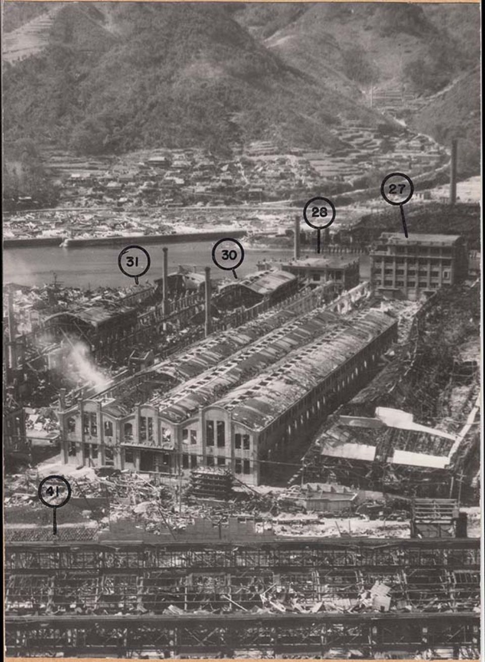 上空から見た三菱長崎兵器製作所茂里町工場