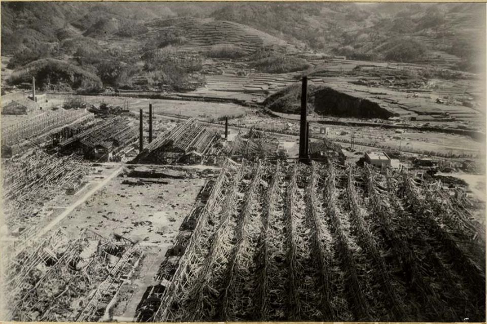 上空から見た三菱長崎兵器製作所大橋工場