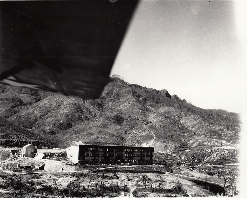 上空から見た淵国民学校付近