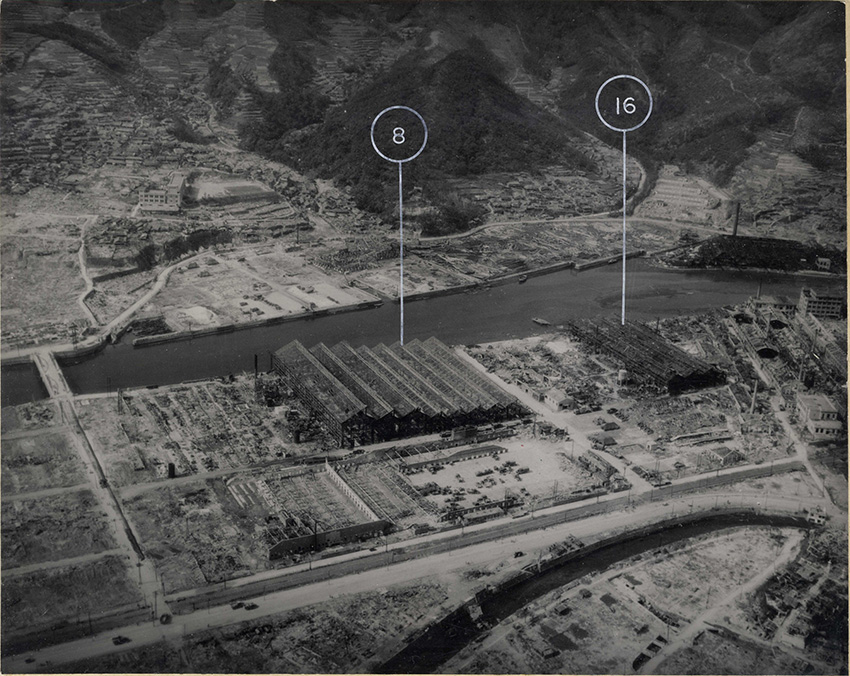 上空から見た三菱長崎造船所幸町工場全景