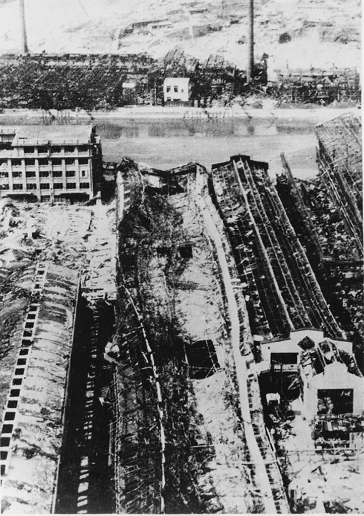上空から見た三菱長崎兵器製作所茂里町工場付近